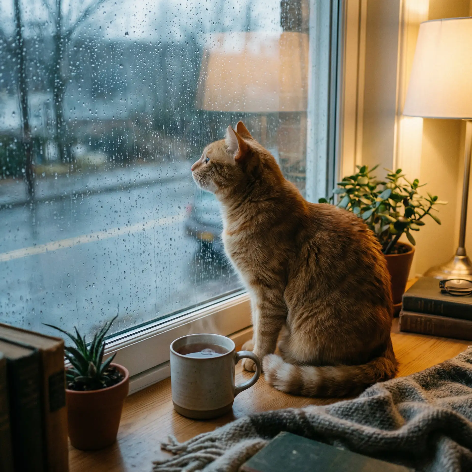 猫咪望着窗外的雨 - 晚节不保的妈妈妈26